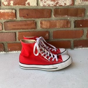 Converse red high tops